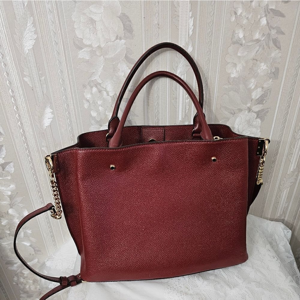 Michael Kors Arielle Red Leather Satchel EUC - Picture 7 of 9